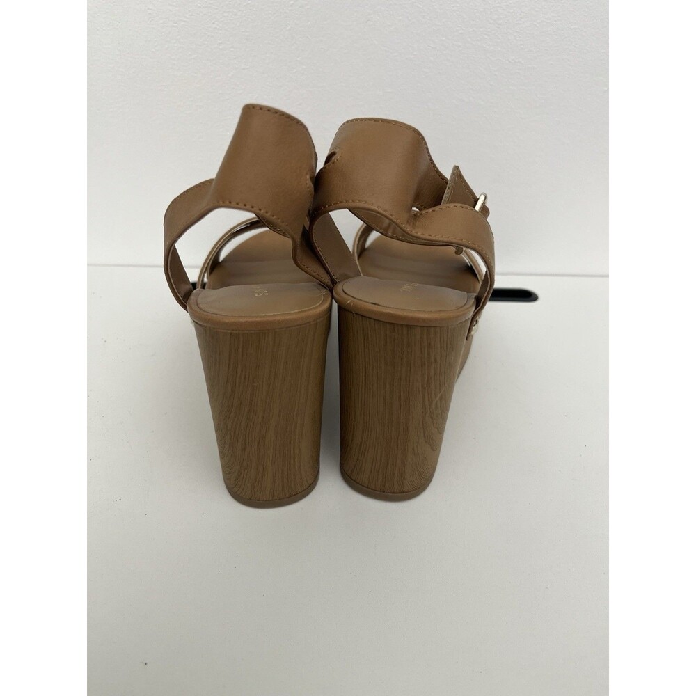 Sun + Stone Women’s Tiaraa Ankle Strap Heeled Wedge Sandals Size 10M Brown - Picture 7 of 11